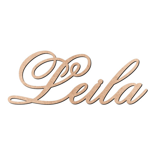 Recorte Leila Old Script / MDF 3mm