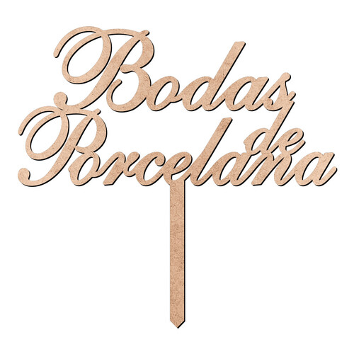 Recorte Topo de Bolo Bodas Porcelana 18 cm / MDF 3mm